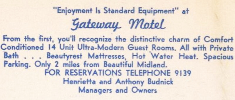 Gate-Way Motel (Gateway Motel) - Postcard (newer photo)